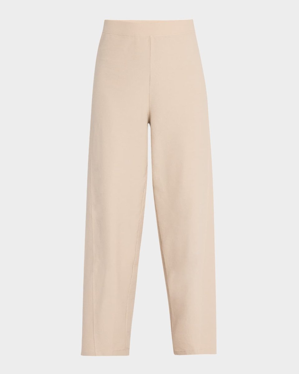 Cropped Washable Stretch Crepe Lantern Pants